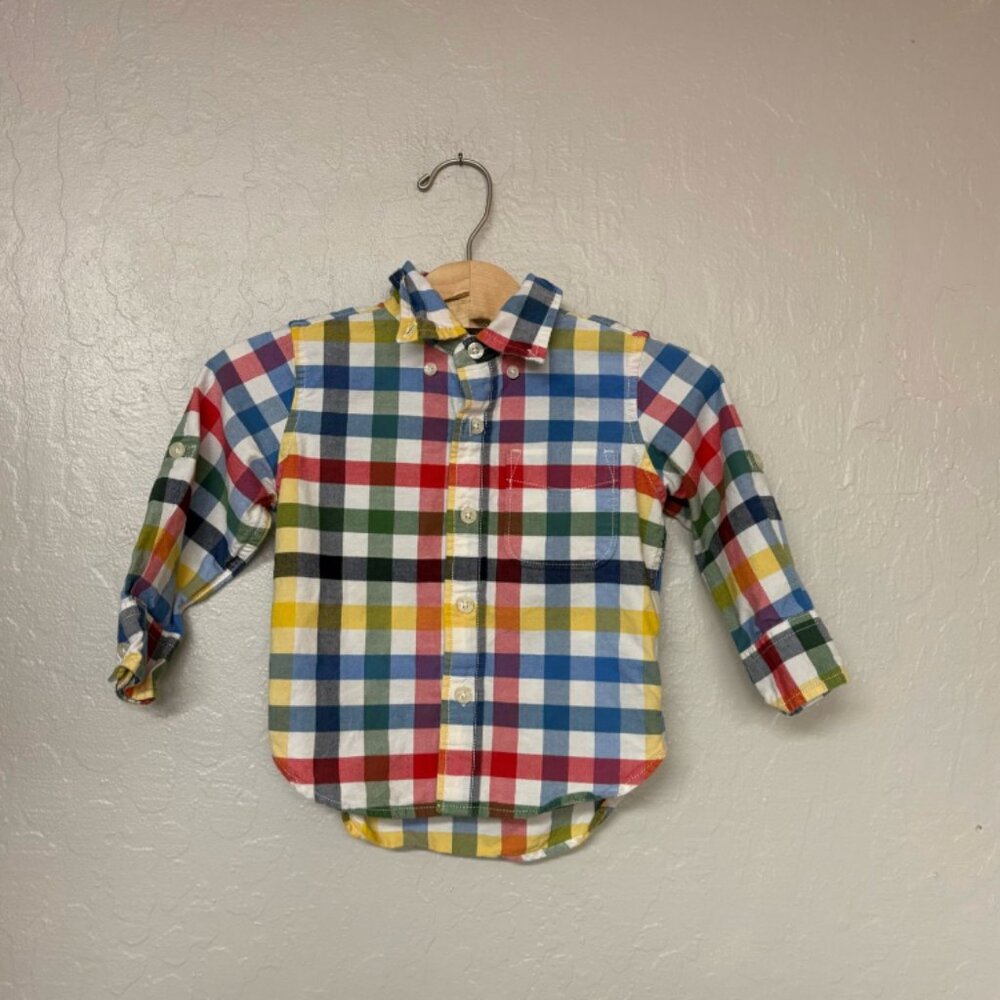 $12 ADD ON Baby Gap plaid button down long sleeve shirt Janie and Jack‎ Baby Gap